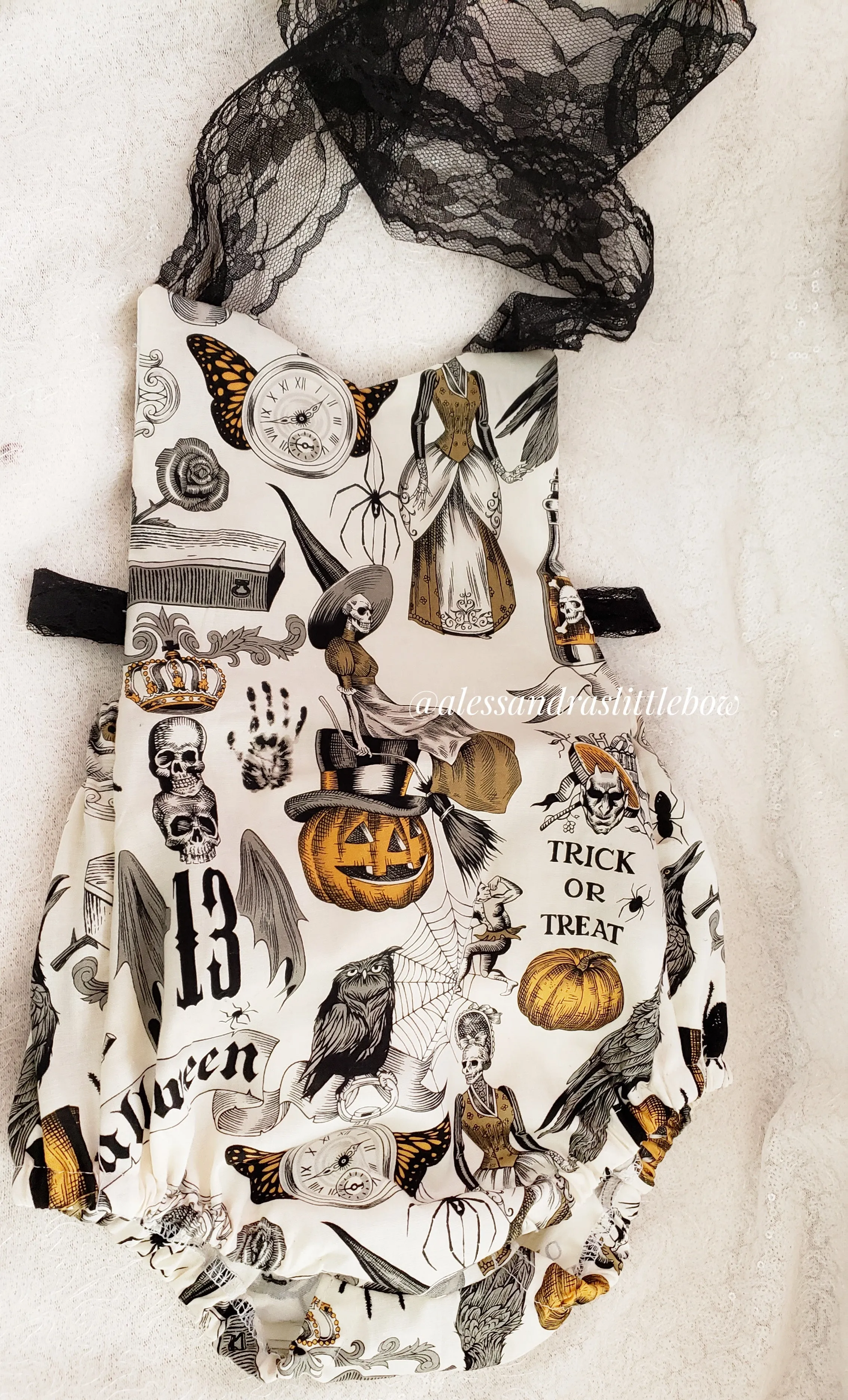 Spooky Halloween 13 bubble romper