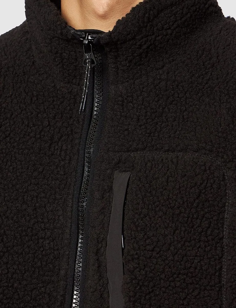 Superdry Sherpa Workwear Fleece Jacket Bison Black