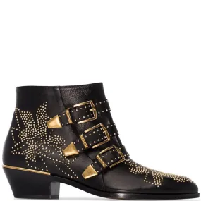 Susanna Low Boots, Black/Gold