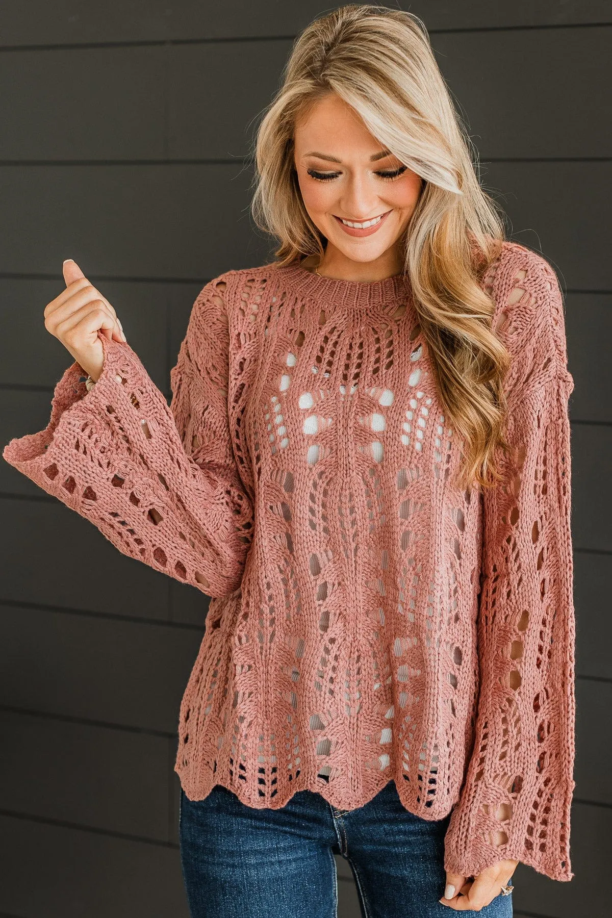 Sweetest Thing Knit Sweater- Mauve