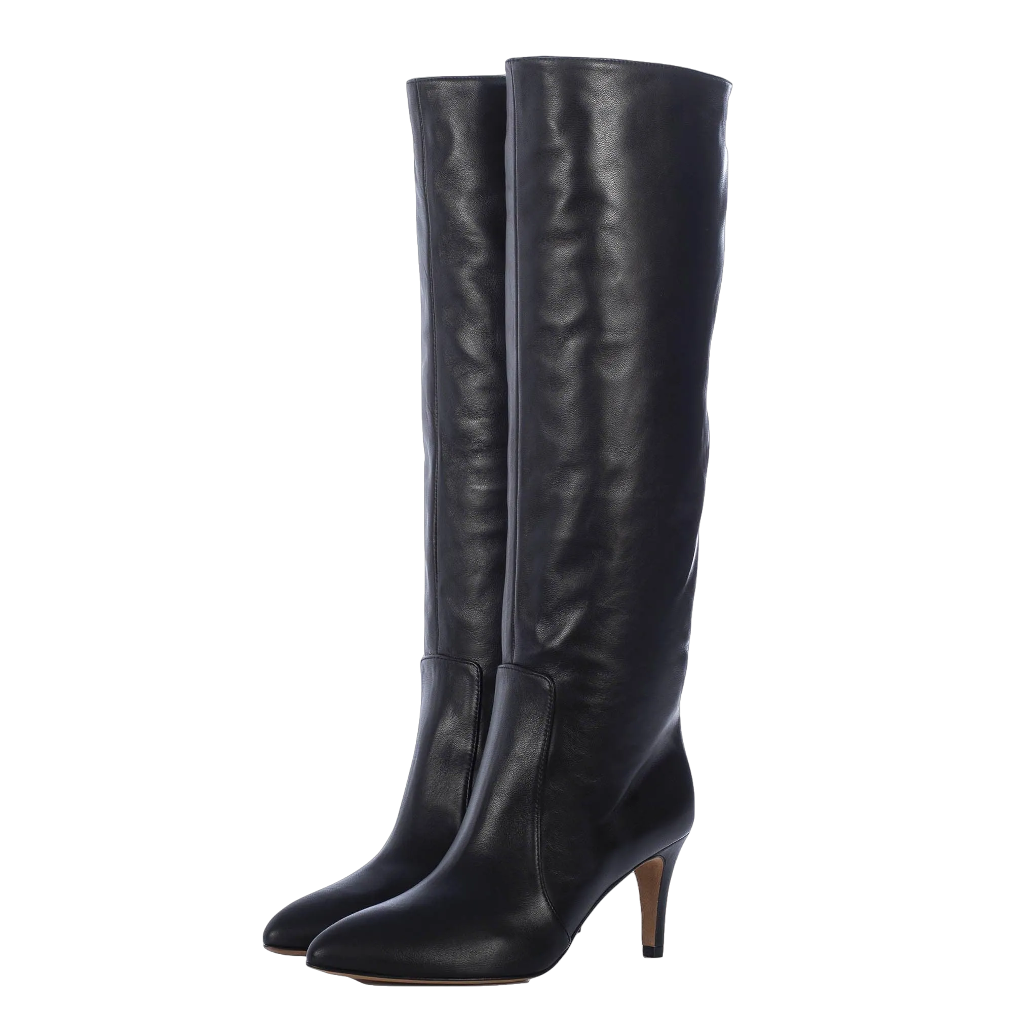 TORAL BLACK LEATHER TALL BOOTS