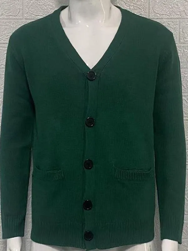 V-Neck Men Cardigan Sweater