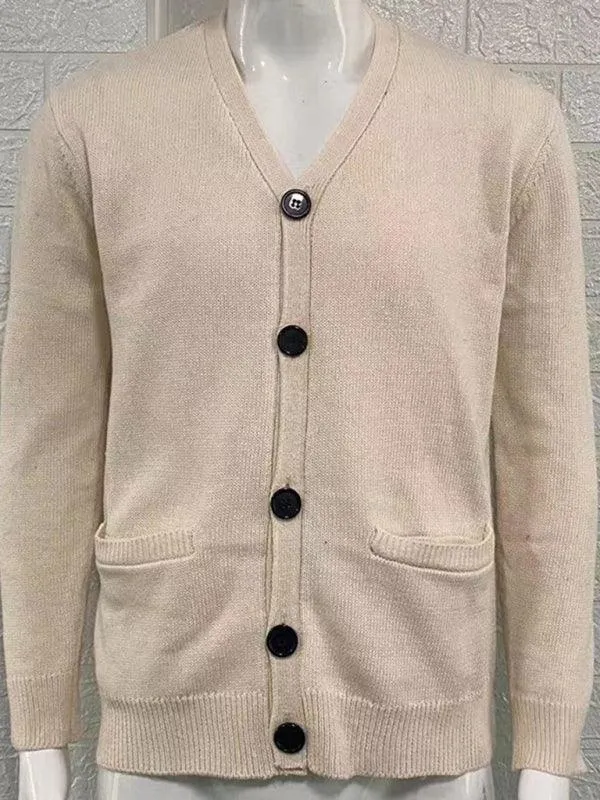 V-Neck Men Cardigan Sweater