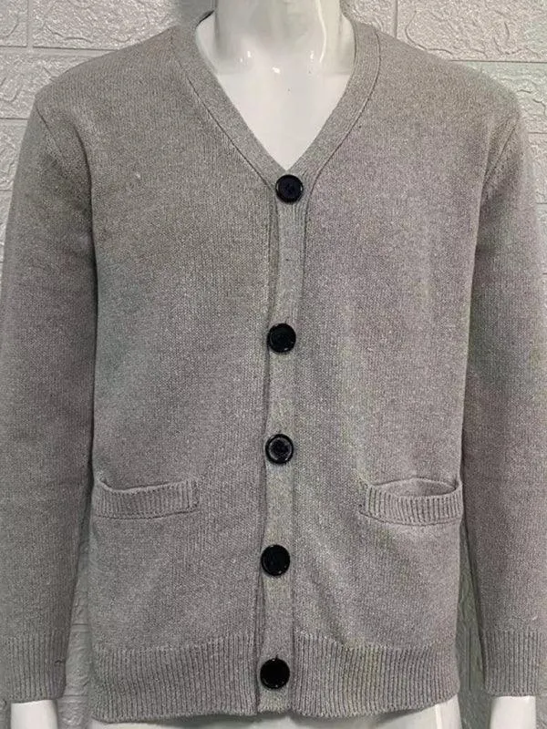 V-Neck Men Cardigan Sweater