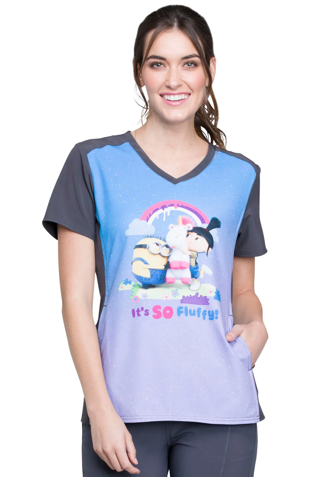 V-Neck Top in Minions Rainbow