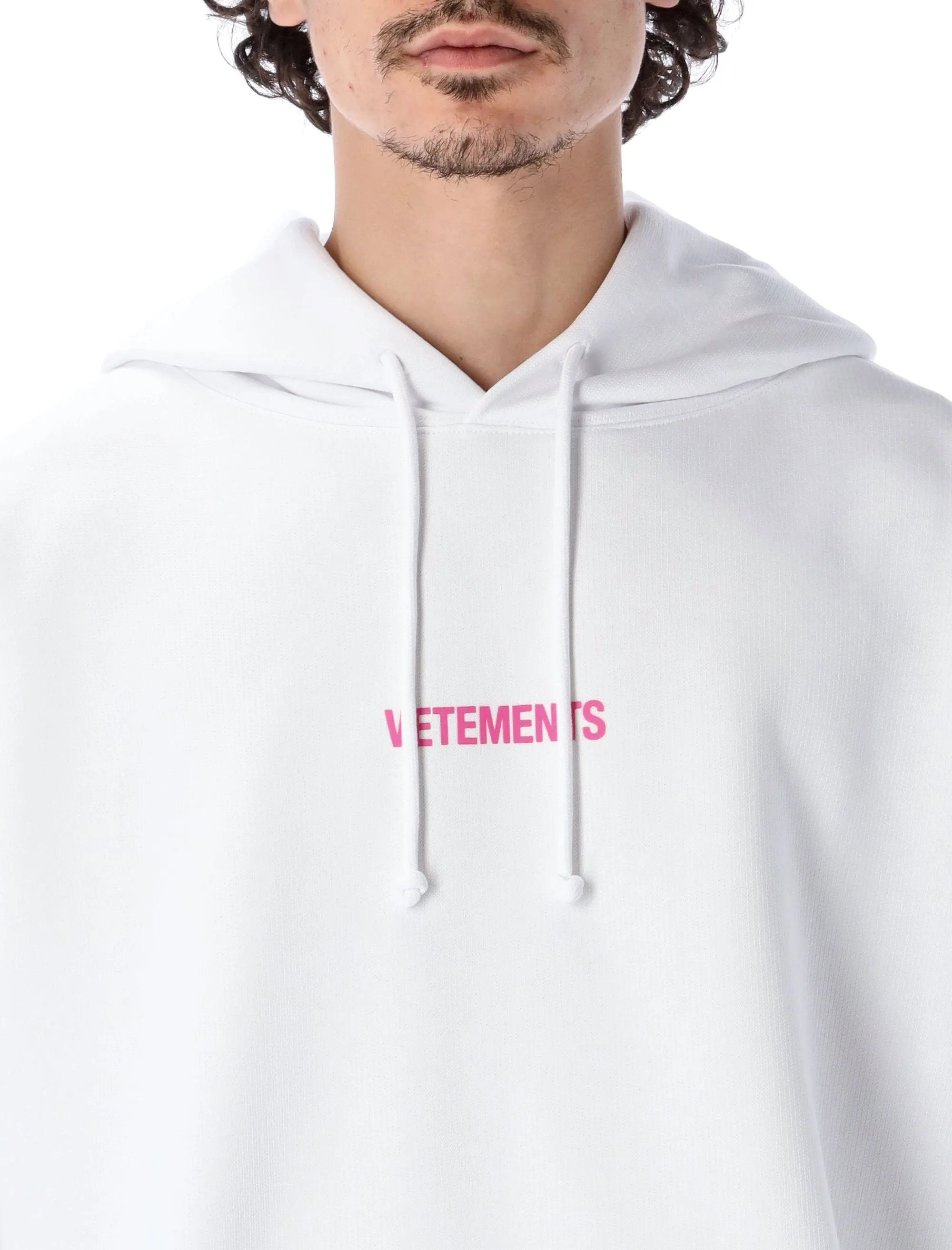 Vetements Logo Embroidered Drawstring Hoodie