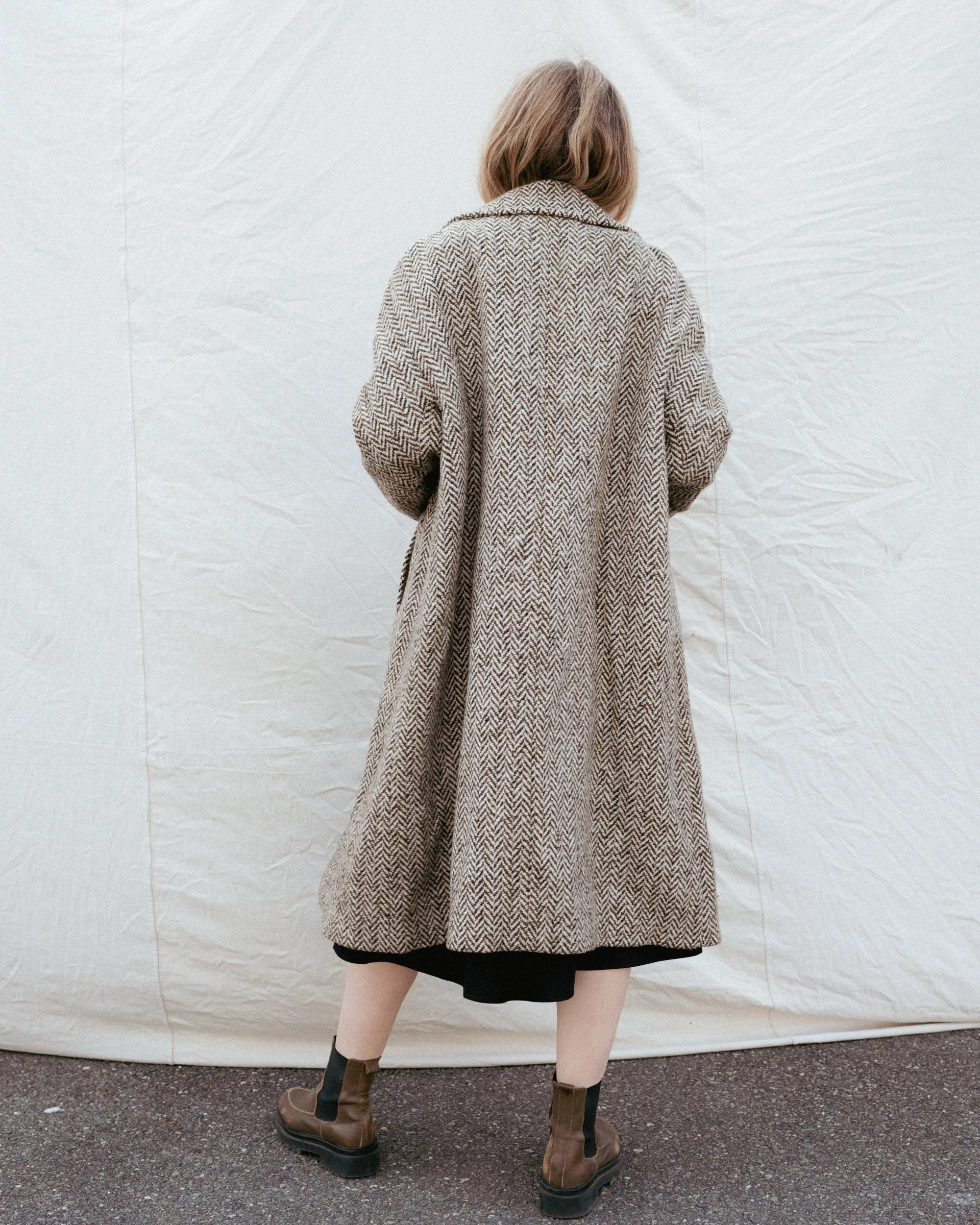 Vintage Wool Herringbone BERLIN Coat #3 (S/M)