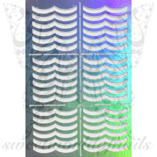 Waves Nail Vinyls Nail Art Stencil Stickers /2 Sheets