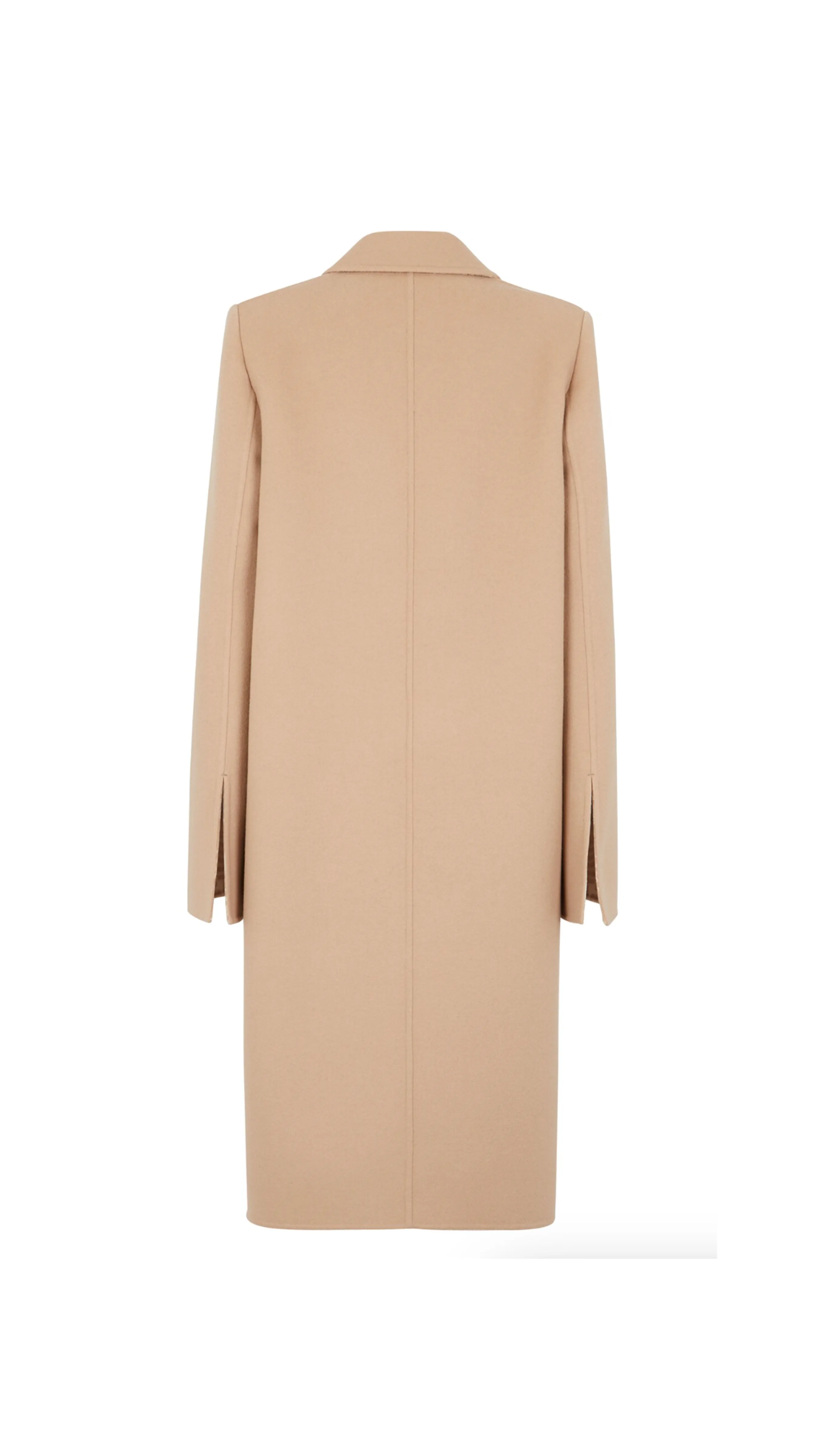 Wool Coat with FF Mink Pockets - Beige/White