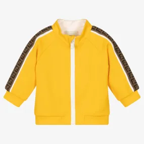 Yellow Zip-Up Logo Baby Top